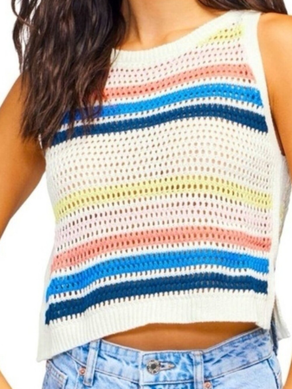 Wildfox Francie Sweater Tank in a multi-colored Nassau Stripe colorway Size Smal - Picture 2 of 15